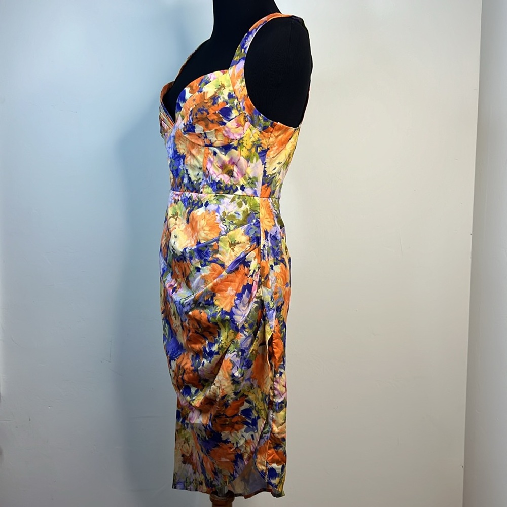 CIDER ASYMMETRIC HEM FLORAL MIDI DRESS S - Picture 5 of 10
